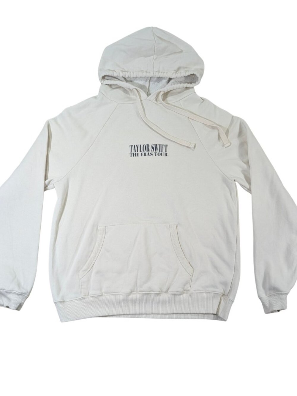 Taylor Swift The Eras Tour Hoodie Medium Oversized Cream Graphic Fleece Pullover